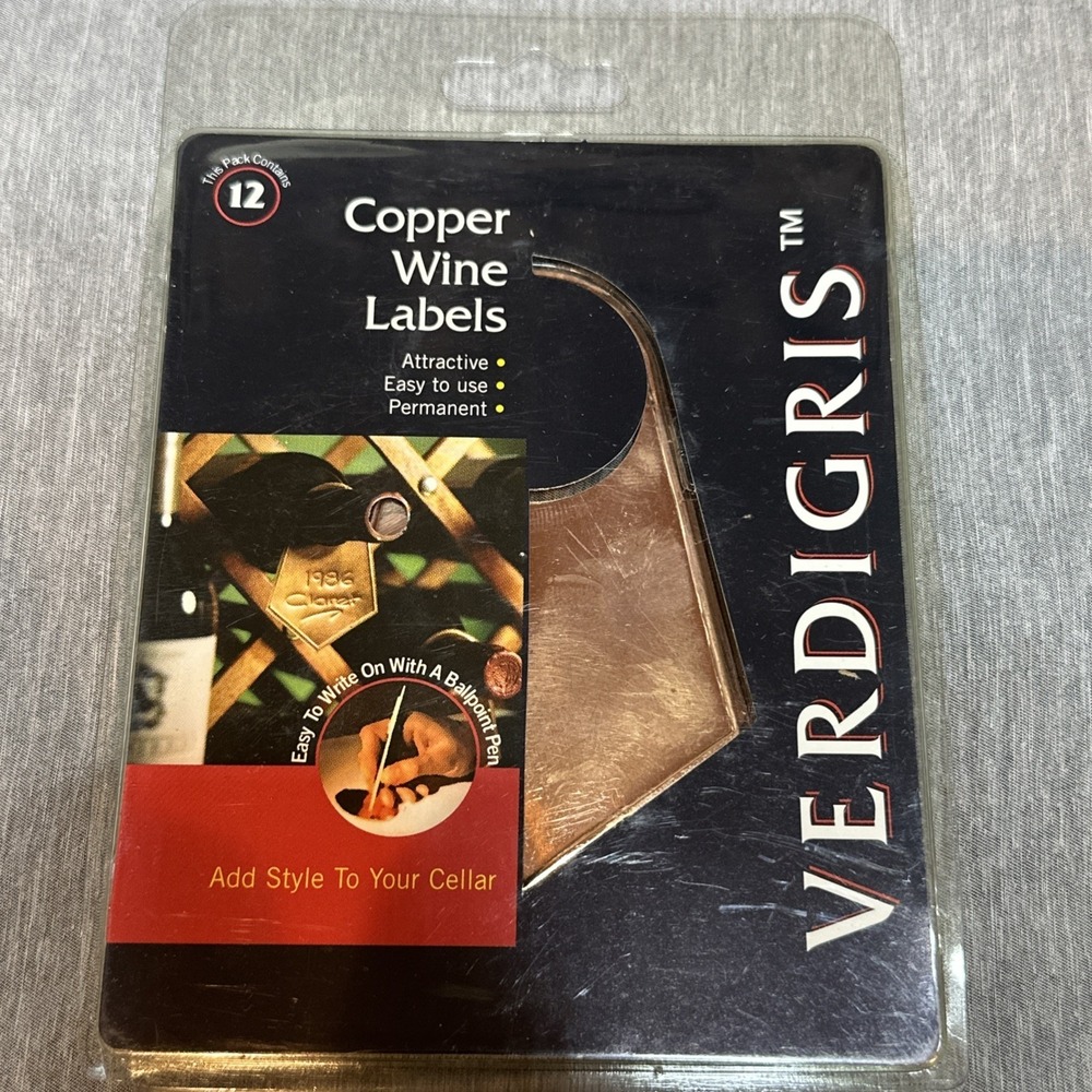 Verdigris Copper Wine Labels‎ Set of 12 Made in England Cellar Gift Tags